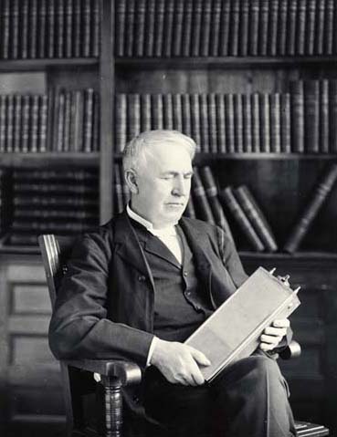 Thomas Edison with his NiFe Cell